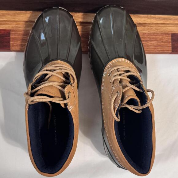 Tommy Hilfiger Duck Boots Women's Size 9 Low Cut Brown Leather Uppers Waterproof - Picture 4 of 9